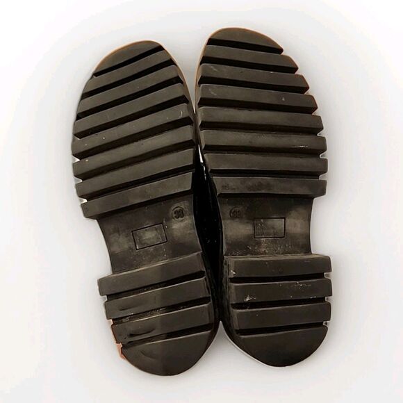 LONDON REBEL Womens (38) 7.5US Black Patent Penny Loafers Slip On Shoes Punk 90s - Picture 11 of 11